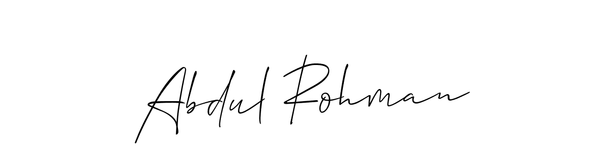 How to make Abdul Rohman name signature. Use Allison_Script style for creating short signs online. This is the latest handwritten sign. Abdul Rohman signature style 2 images and pictures png