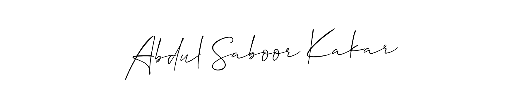 Make a short Abdul Saboor Kakar signature style. Manage your documents anywhere anytime using Allison_Script. Create and add eSignatures, submit forms, share and send files easily. Abdul Saboor Kakar signature style 2 images and pictures png