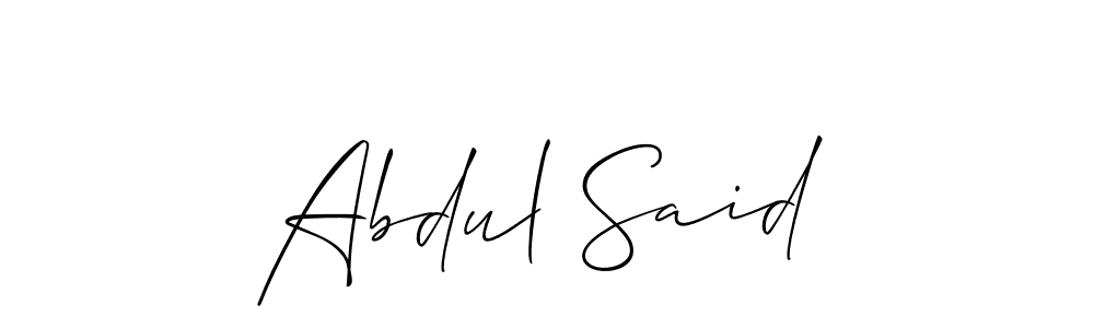 Design your own signature with our free online signature maker. With this signature software, you can create a handwritten (Allison_Script) signature for name Abdul Said. Abdul Said signature style 2 images and pictures png