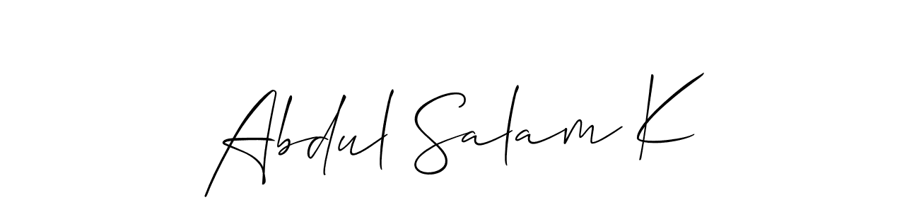 if you are searching for the best signature style for your name Abdul Salam K. so please give up your signature search. here we have designed multiple signature styles  using Allison_Script. Abdul Salam K signature style 2 images and pictures png