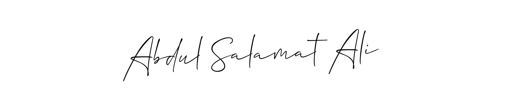 if you are searching for the best signature style for your name Abdul Salamat Ali. so please give up your signature search. here we have designed multiple signature styles  using Allison_Script. Abdul Salamat Ali signature style 2 images and pictures png