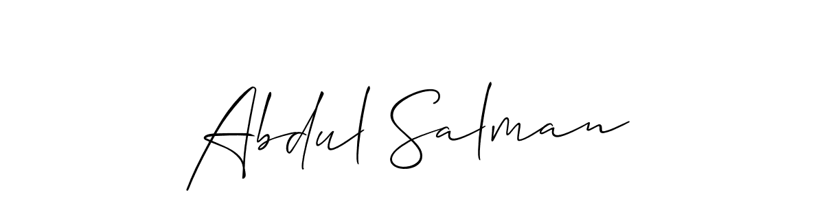 How to make Abdul Salman name signature. Use Allison_Script style for creating short signs online. This is the latest handwritten sign. Abdul Salman signature style 2 images and pictures png