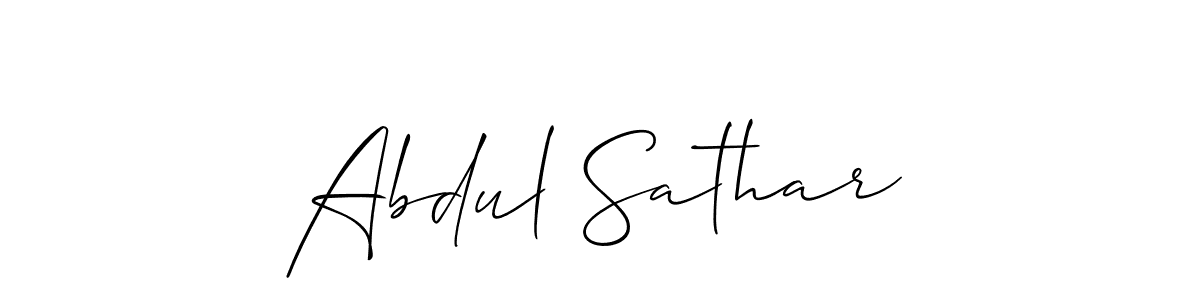 How to make Abdul Sathar name signature. Use Allison_Script style for creating short signs online. This is the latest handwritten sign. Abdul Sathar signature style 2 images and pictures png