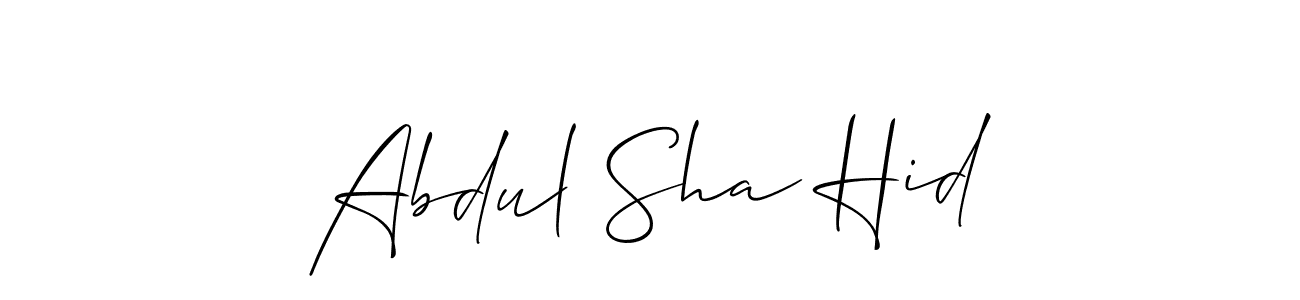 Create a beautiful signature design for name Abdul Sha Hid. With this signature (Allison_Script) fonts, you can make a handwritten signature for free. Abdul Sha Hid signature style 2 images and pictures png