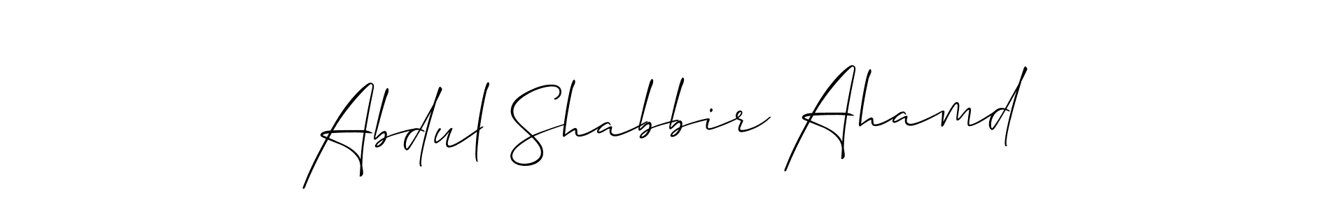 How to make Abdul Shabbir Ahamd name signature. Use Allison_Script style for creating short signs online. This is the latest handwritten sign. Abdul Shabbir Ahamd signature style 2 images and pictures png