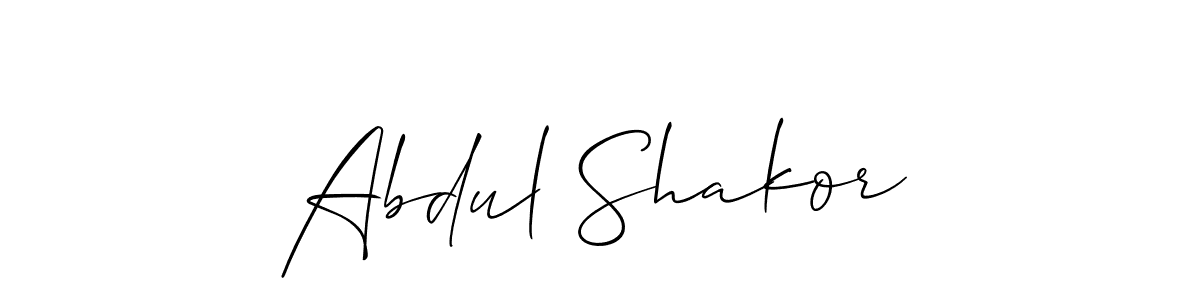 You should practise on your own different ways (Allison_Script) to write your name (Abdul Shakor) in signature. don't let someone else do it for you. Abdul Shakor signature style 2 images and pictures png
