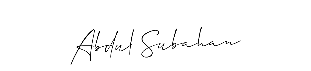 You should practise on your own different ways (Allison_Script) to write your name (Abdul Subahan) in signature. don't let someone else do it for you. Abdul Subahan signature style 2 images and pictures png