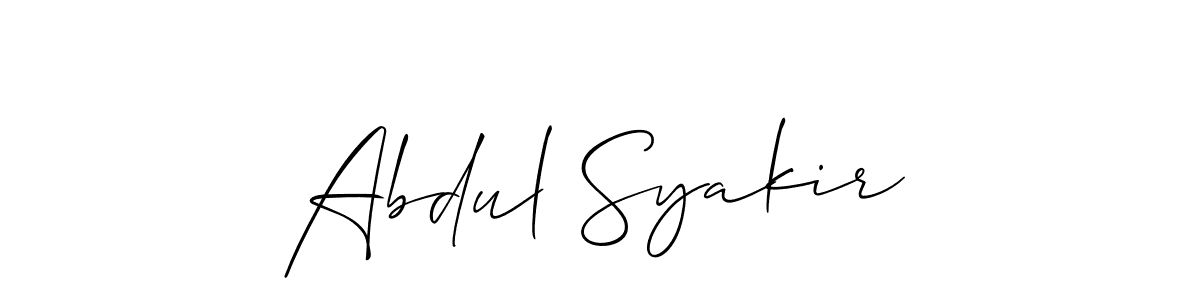 Use a signature maker to create a handwritten signature online. With this signature software, you can design (Allison_Script) your own signature for name Abdul Syakir. Abdul Syakir signature style 2 images and pictures png