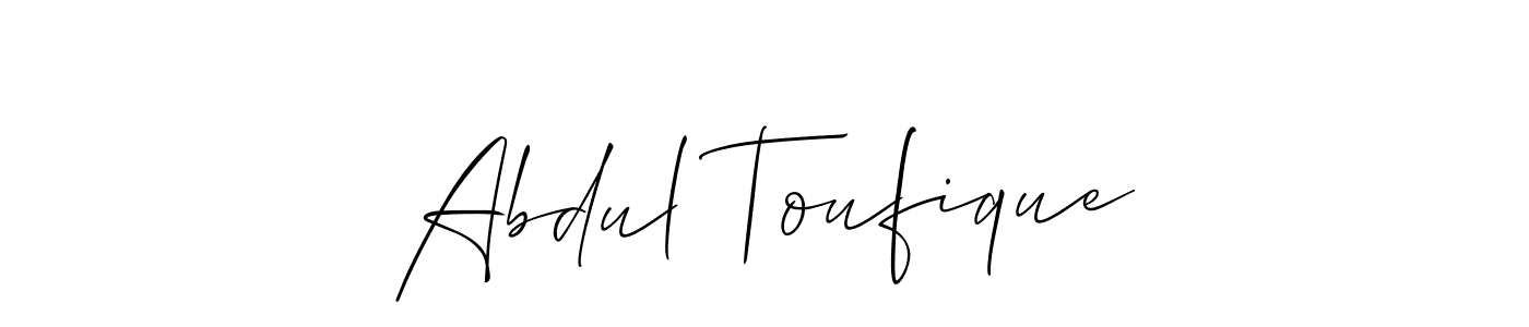 Design your own signature with our free online signature maker. With this signature software, you can create a handwritten (Allison_Script) signature for name Abdul Toufique. Abdul Toufique signature style 2 images and pictures png