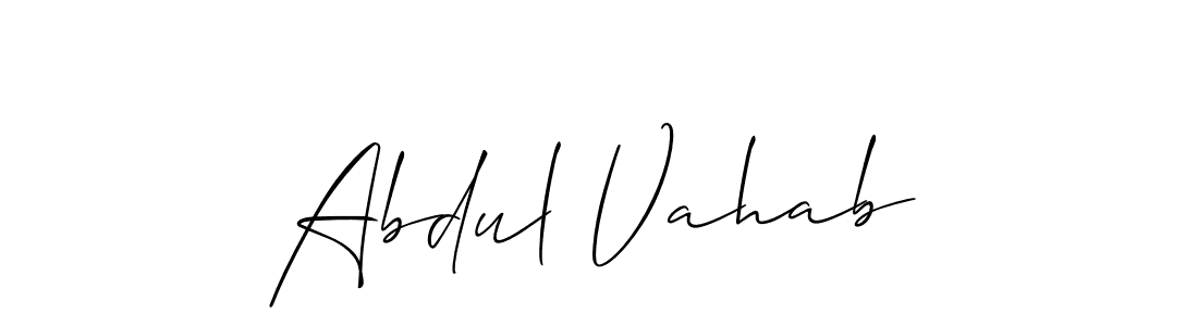 It looks lik you need a new signature style for name Abdul Vahab. Design unique handwritten (Allison_Script) signature with our free signature maker in just a few clicks. Abdul Vahab signature style 2 images and pictures png