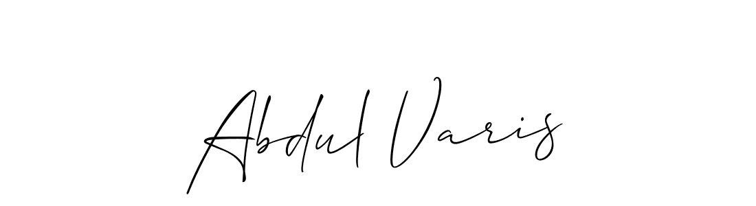 How to make Abdul Varis name signature. Use Allison_Script style for creating short signs online. This is the latest handwritten sign. Abdul Varis signature style 2 images and pictures png
