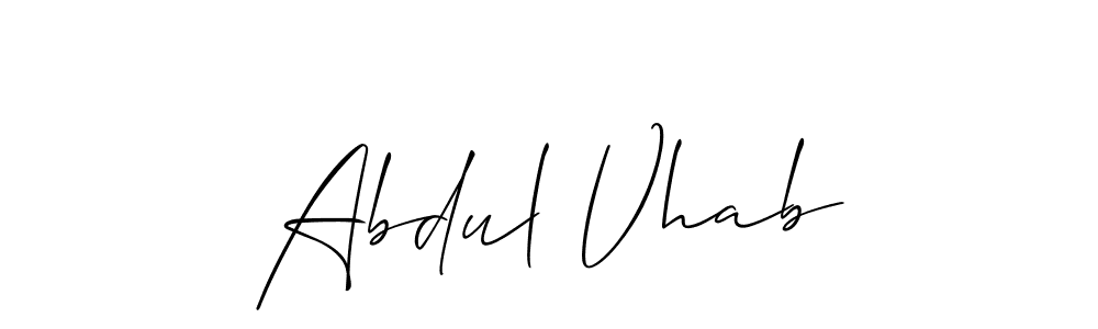 You should practise on your own different ways (Allison_Script) to write your name (Abdul Vhab) in signature. don't let someone else do it for you. Abdul Vhab signature style 2 images and pictures png