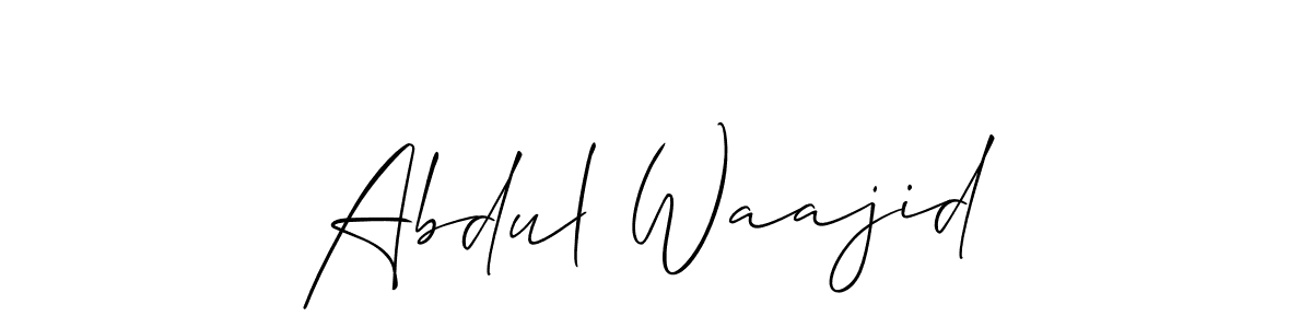 Use a signature maker to create a handwritten signature online. With this signature software, you can design (Allison_Script) your own signature for name Abdul Waajid. Abdul Waajid signature style 2 images and pictures png