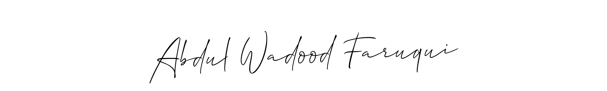 if you are searching for the best signature style for your name Abdul Wadood Faruqui. so please give up your signature search. here we have designed multiple signature styles  using Allison_Script. Abdul Wadood Faruqui signature style 2 images and pictures png