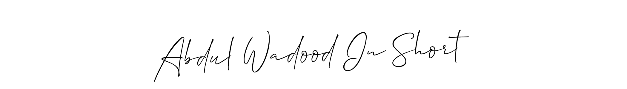 This is the best signature style for the Abdul Wadood In Short name. Also you like these signature font (Allison_Script). Mix name signature. Abdul Wadood In Short signature style 2 images and pictures png