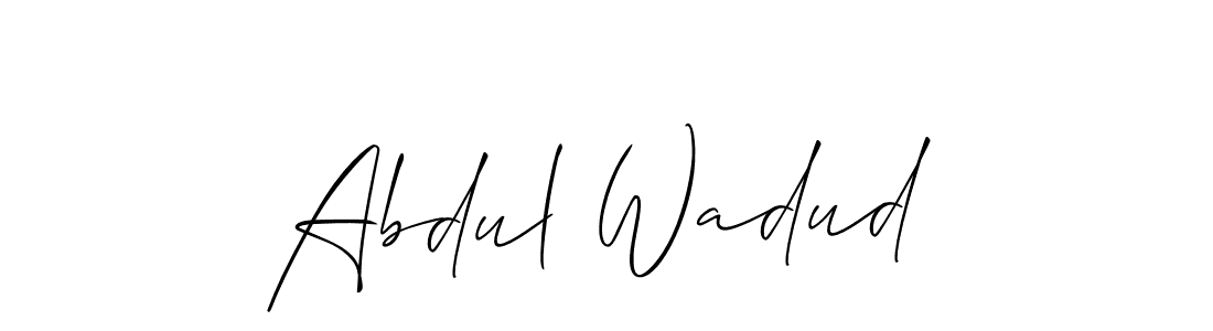 if you are searching for the best signature style for your name Abdul Wadud. so please give up your signature search. here we have designed multiple signature styles  using Allison_Script. Abdul Wadud signature style 2 images and pictures png