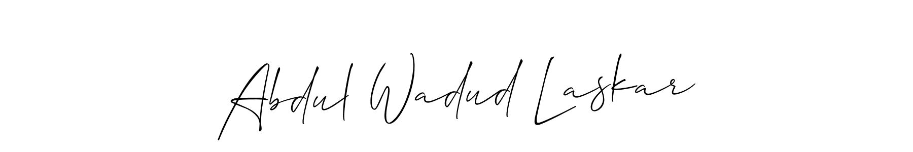 It looks lik you need a new signature style for name Abdul Wadud Laskar. Design unique handwritten (Allison_Script) signature with our free signature maker in just a few clicks. Abdul Wadud Laskar signature style 2 images and pictures png