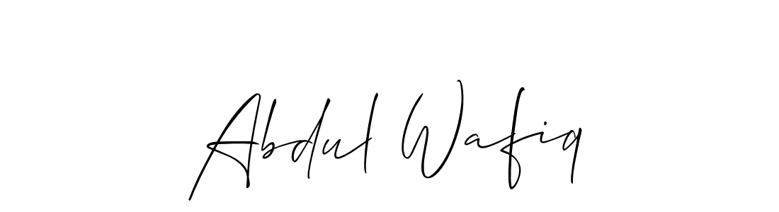 The best way (Allison_Script) to make a short signature is to pick only two or three words in your name. The name Abdul Wafiq include a total of six letters. For converting this name. Abdul Wafiq signature style 2 images and pictures png