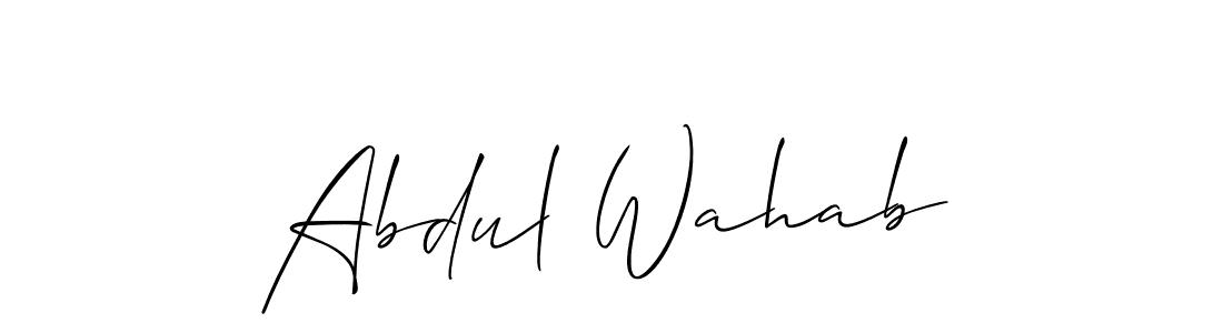Allison_Script is a professional signature style that is perfect for those who want to add a touch of class to their signature. It is also a great choice for those who want to make their signature more unique. Get Abdul Wahab name to fancy signature for free. Abdul Wahab signature style 2 images and pictures png