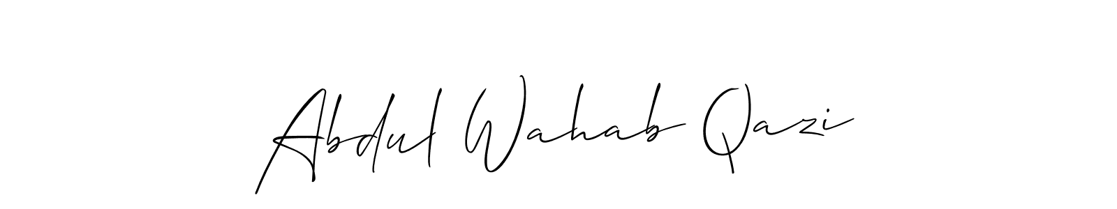 Make a short Abdul Wahab Qazi signature style. Manage your documents anywhere anytime using Allison_Script. Create and add eSignatures, submit forms, share and send files easily. Abdul Wahab Qazi signature style 2 images and pictures png