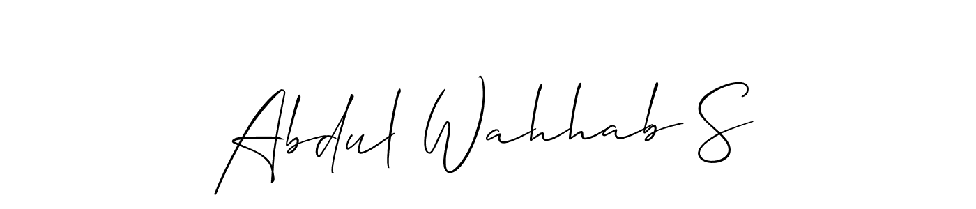 Also we have Abdul Wahhab S name is the best signature style. Create professional handwritten signature collection using Allison_Script autograph style. Abdul Wahhab S signature style 2 images and pictures png