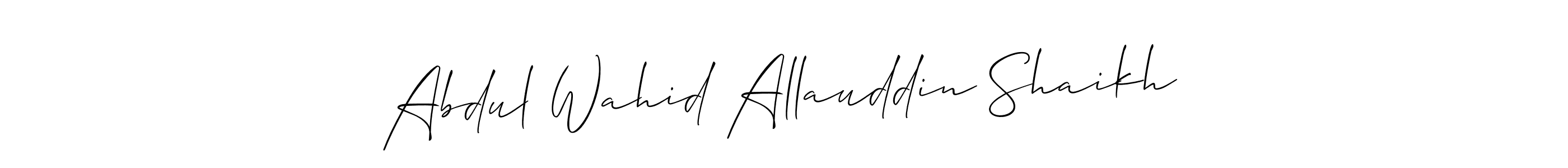 How to make Abdul Wahid Allauddin Shaikh signature? Allison_Script is a professional autograph style. Create handwritten signature for Abdul Wahid Allauddin Shaikh name. Abdul Wahid Allauddin Shaikh signature style 2 images and pictures png