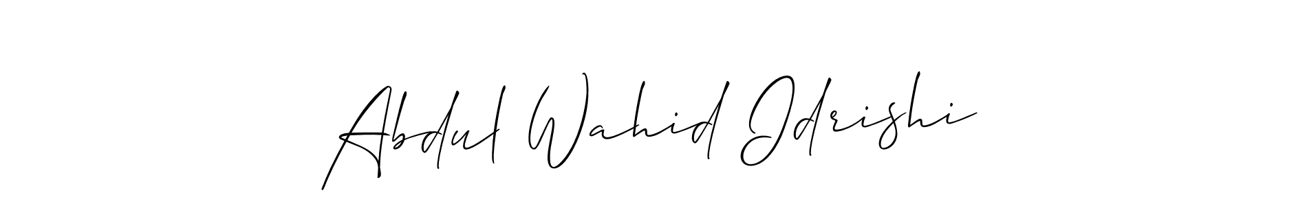 Use a signature maker to create a handwritten signature online. With this signature software, you can design (Allison_Script) your own signature for name Abdul Wahid Idrishi. Abdul Wahid Idrishi signature style 2 images and pictures png