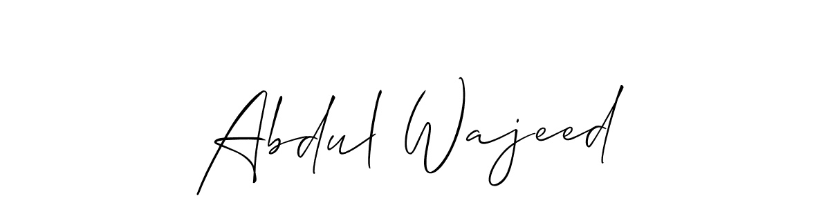 if you are searching for the best signature style for your name Abdul Wajeed. so please give up your signature search. here we have designed multiple signature styles  using Allison_Script. Abdul Wajeed signature style 2 images and pictures png