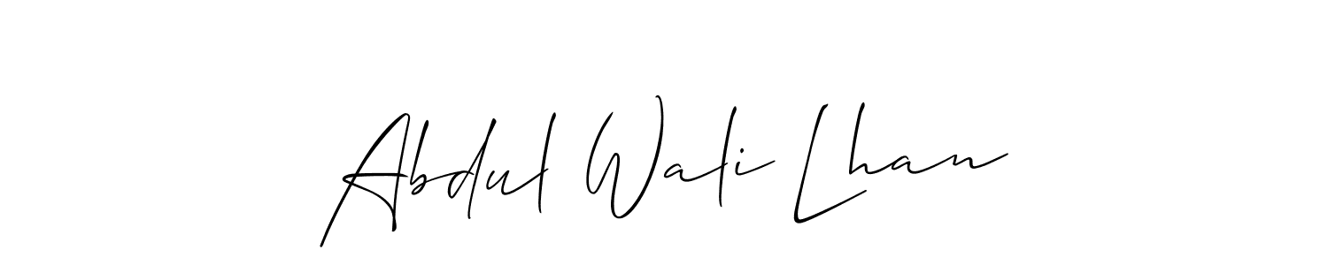 Design your own signature with our free online signature maker. With this signature software, you can create a handwritten (Allison_Script) signature for name Abdul Wali Lhan. Abdul Wali Lhan signature style 2 images and pictures png
