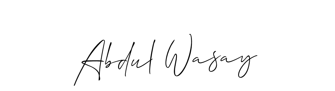 Design your own signature with our free online signature maker. With this signature software, you can create a handwritten (Allison_Script) signature for name Abdul Wasay. Abdul Wasay signature style 2 images and pictures png