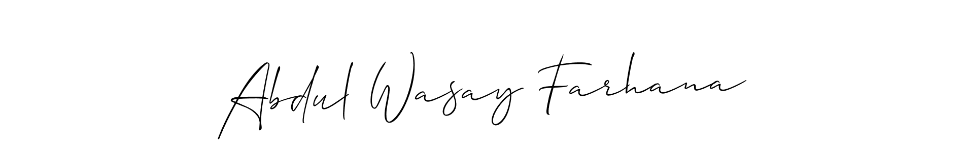 How to Draw Abdul Wasay Farhana signature style? Allison_Script is a latest design signature styles for name Abdul Wasay Farhana. Abdul Wasay Farhana signature style 2 images and pictures png