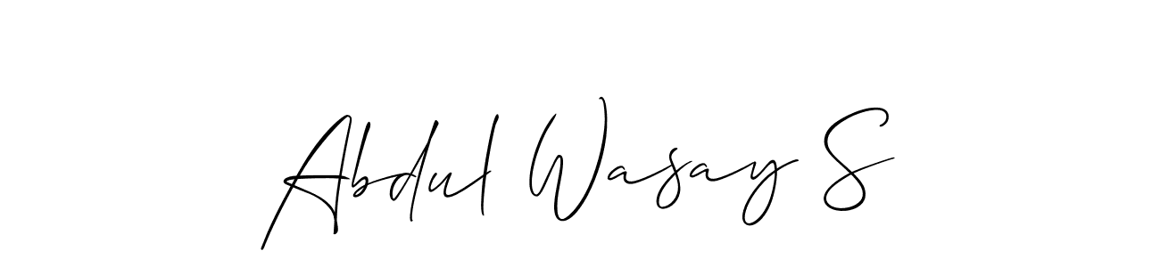 if you are searching for the best signature style for your name Abdul Wasay S. so please give up your signature search. here we have designed multiple signature styles  using Allison_Script. Abdul Wasay S signature style 2 images and pictures png