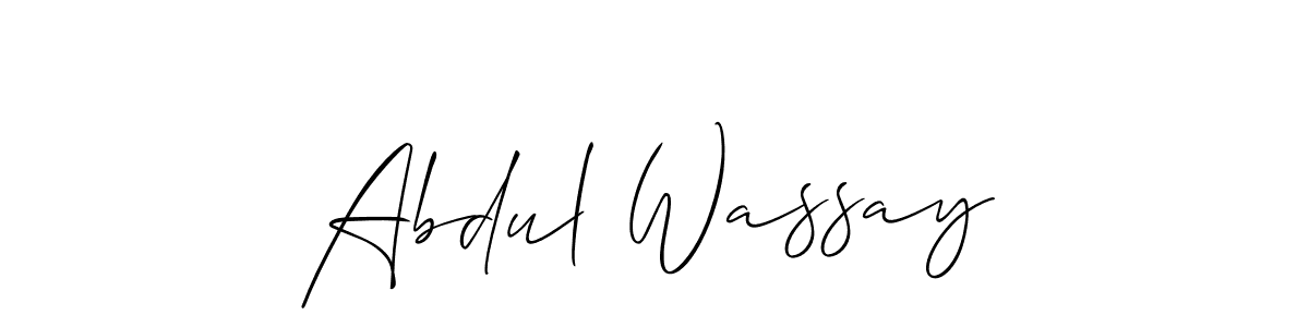 Create a beautiful signature design for name Abdul Wassay. With this signature (Allison_Script) fonts, you can make a handwritten signature for free. Abdul Wassay signature style 2 images and pictures png