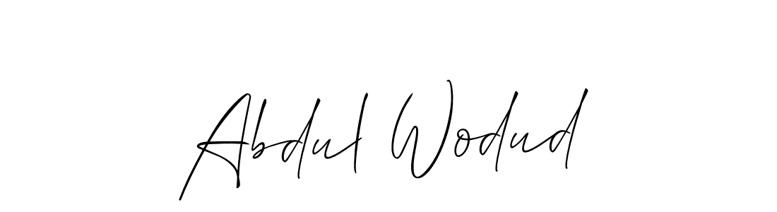 Use a signature maker to create a handwritten signature online. With this signature software, you can design (Allison_Script) your own signature for name Abdul Wodud. Abdul Wodud signature style 2 images and pictures png