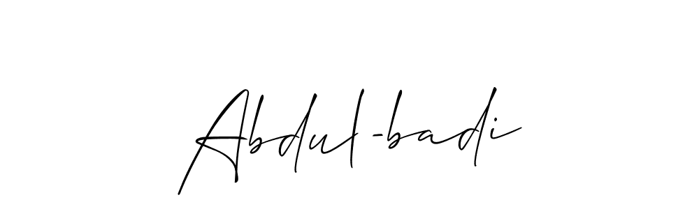 You should practise on your own different ways (Allison_Script) to write your name (Abdul-badi) in signature. don't let someone else do it for you. Abdul-badi signature style 2 images and pictures png
