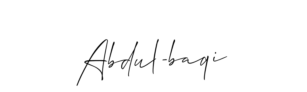 Use a signature maker to create a handwritten signature online. With this signature software, you can design (Allison_Script) your own signature for name Abdul-baqi. Abdul-baqi signature style 2 images and pictures png