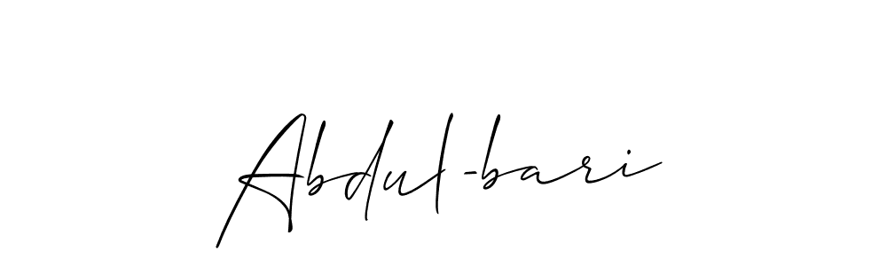 Make a beautiful signature design for name Abdul-bari. With this signature (Allison_Script) style, you can create a handwritten signature for free. Abdul-bari signature style 2 images and pictures png