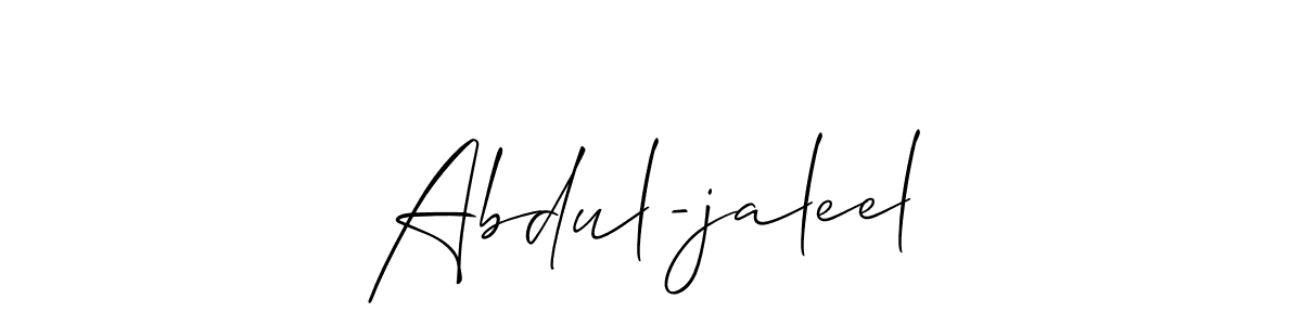 Also You can easily find your signature by using the search form. We will create Abdul-jaleel name handwritten signature images for you free of cost using Allison_Script sign style. Abdul-jaleel signature style 2 images and pictures png