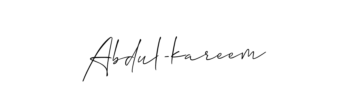 The best way (Allison_Script) to make a short signature is to pick only two or three words in your name. The name Abdul-kareem include a total of six letters. For converting this name. Abdul-kareem signature style 2 images and pictures png