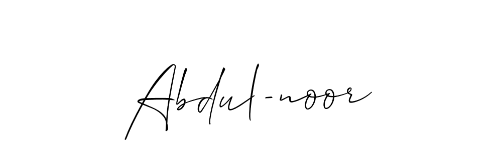 How to make Abdul-noor name signature. Use Allison_Script style for creating short signs online. This is the latest handwritten sign. Abdul-noor signature style 2 images and pictures png