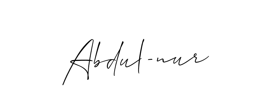 Make a beautiful signature design for name Abdul-nur. With this signature (Allison_Script) style, you can create a handwritten signature for free. Abdul-nur signature style 2 images and pictures png