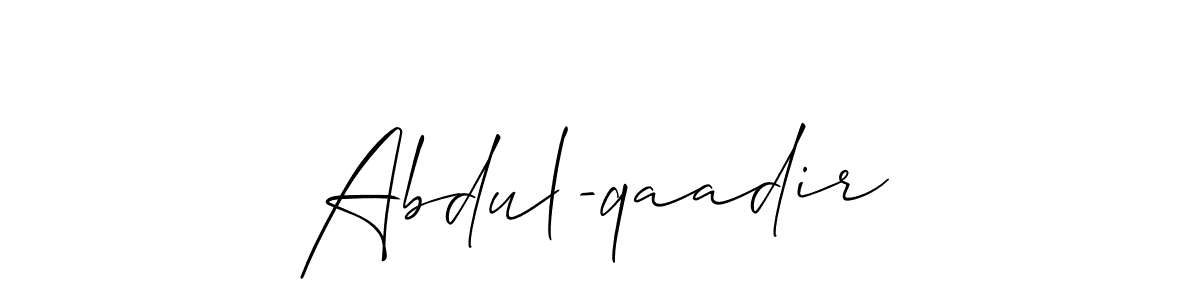 Also we have Abdul-qaadir name is the best signature style. Create professional handwritten signature collection using Allison_Script autograph style. Abdul-qaadir signature style 2 images and pictures png