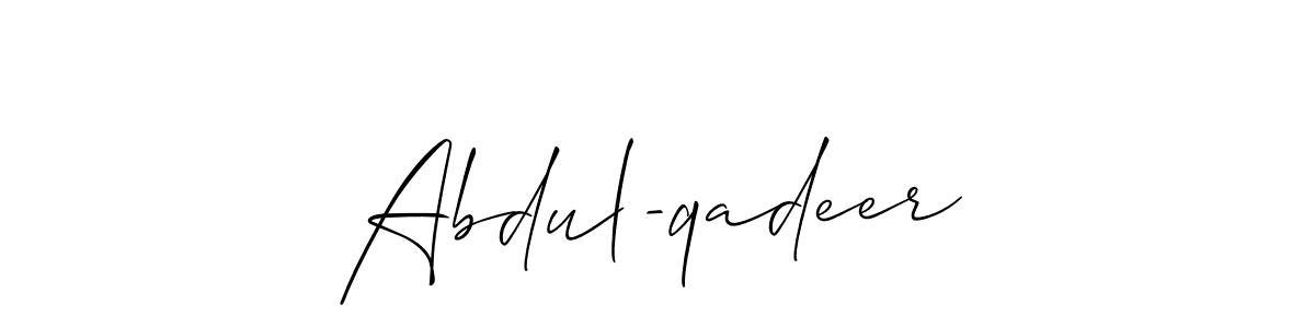How to make Abdul-qadeer signature? Allison_Script is a professional autograph style. Create handwritten signature for Abdul-qadeer name. Abdul-qadeer signature style 2 images and pictures png