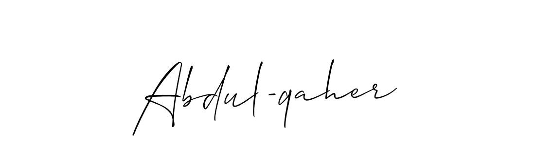 You should practise on your own different ways (Allison_Script) to write your name (Abdul-qaher) in signature. don't let someone else do it for you. Abdul-qaher signature style 2 images and pictures png