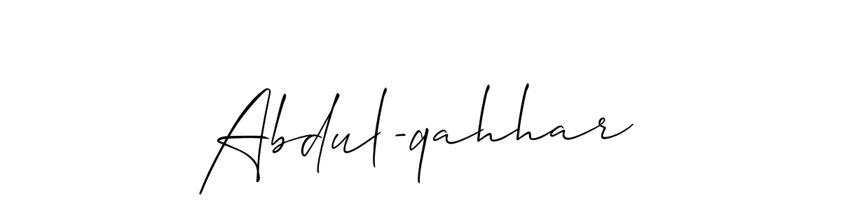 The best way (Allison_Script) to make a short signature is to pick only two or three words in your name. The name Abdul-qahhar include a total of six letters. For converting this name. Abdul-qahhar signature style 2 images and pictures png