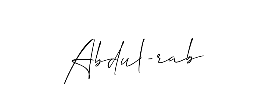 The best way (Allison_Script) to make a short signature is to pick only two or three words in your name. The name Abdul-rab include a total of six letters. For converting this name. Abdul-rab signature style 2 images and pictures png