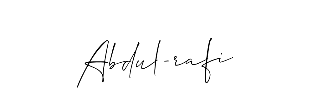 The best way (Allison_Script) to make a short signature is to pick only two or three words in your name. The name Abdul-rafi include a total of six letters. For converting this name. Abdul-rafi signature style 2 images and pictures png