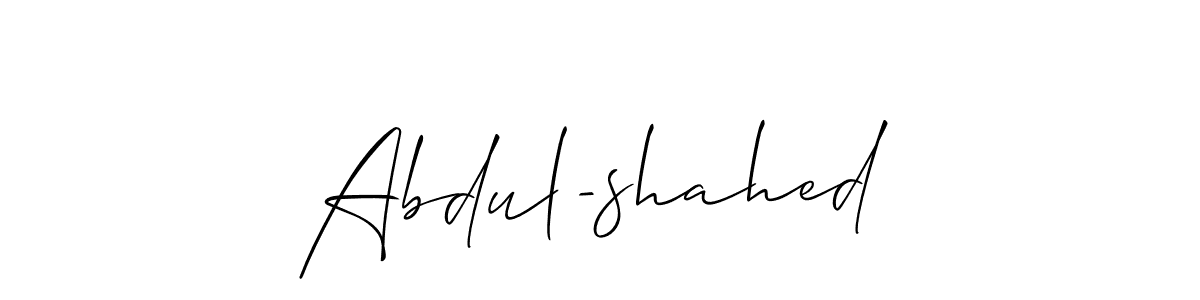 How to make Abdul-shahed signature? Allison_Script is a professional autograph style. Create handwritten signature for Abdul-shahed name. Abdul-shahed signature style 2 images and pictures png