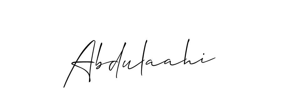 How to make Abdulaahi signature? Allison_Script is a professional autograph style. Create handwritten signature for Abdulaahi name. Abdulaahi signature style 2 images and pictures png