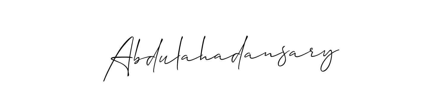 if you are searching for the best signature style for your name Abdulahadansary. so please give up your signature search. here we have designed multiple signature styles  using Allison_Script. Abdulahadansary signature style 2 images and pictures png